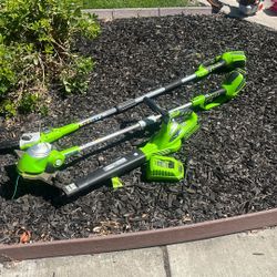 Greebworks Power Tools Landscaping w 2 Batteries and Charger