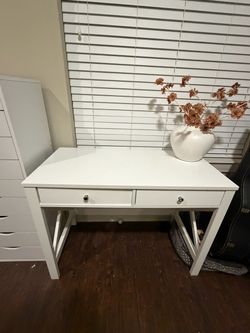 White Writing Desk with Two Drawers
