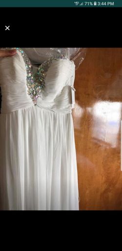 White Long Dress Size M