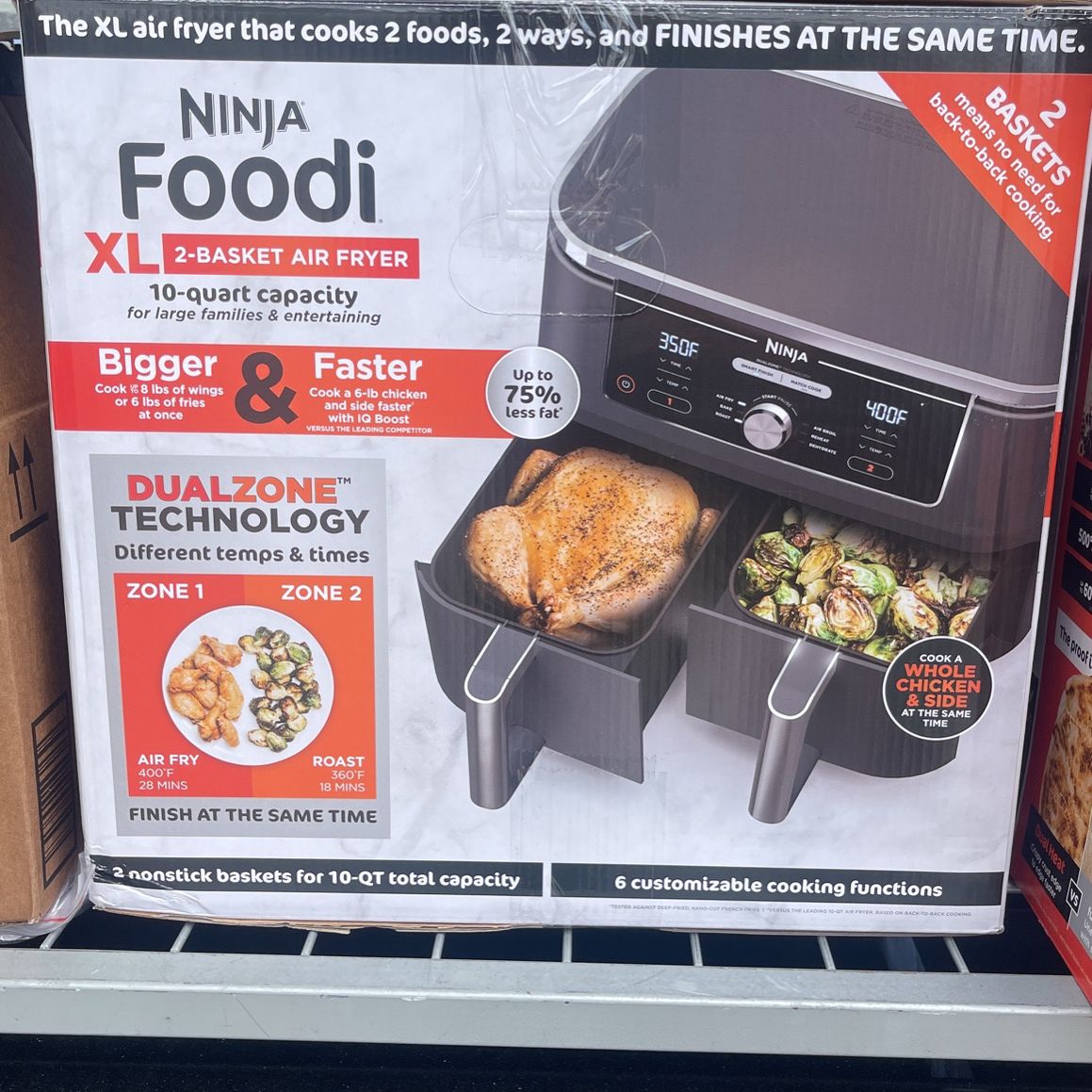 Ninja DZ550 Foodi 10 Quart 6-in-1 Dual Zone Smart XL Air Fryer With 2  Baskets for Sale in Fontana, CA - OfferUp