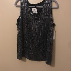 M Studio By John Meyer Tank Sequin Bling 1x 1xl NwT