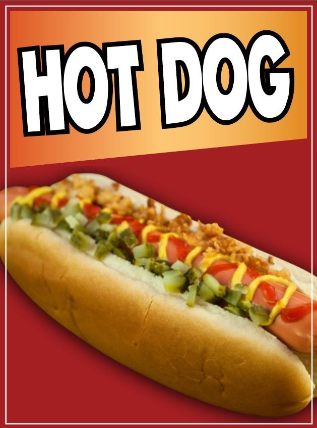 Hot Dog Decal Window Sticker Truck Concession Vinyl Restaurant Hot Dogs
