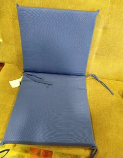 Honeycomb Outdoor Midback Solid Sapphire Blue Outdoor Chair Cushion 19" X 17"