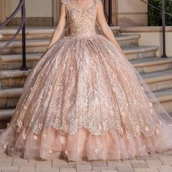 NEW Quinceñera Dress Ball Gown/Rose Gold