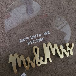 Mr & Mrs Countdown & Honeymoon Fund Box & Wood & Metal Sign!