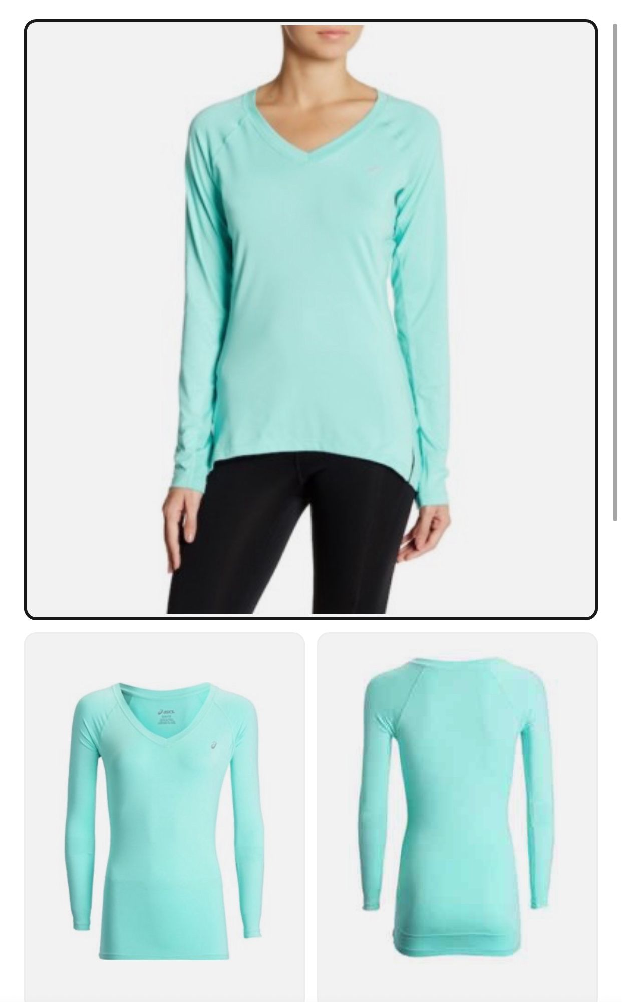 New Asics Women's Asx Dry Long Sleeve Tee Training Pocket on Side Size L