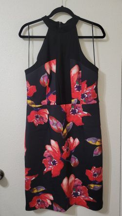 New Black/Red flowerish dress size 12
