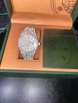 VVS1 Iced out AP Royal Oak style watch Arabic numerals