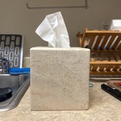 Light Travertine Tissue Box Cover 