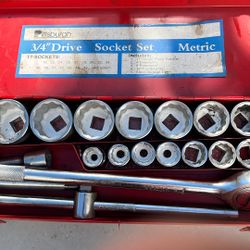 Pittsburgh 3/4 Drive Socket Set Metric 