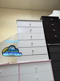 White five drawer dresser compressed cajonera Comoda