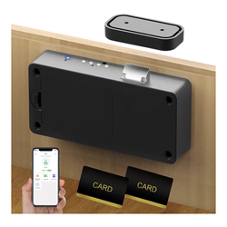 Anweller Smart Cabinet Lock, Hidden No Drill Adhesive Baby Proofing Child Proof Drawer Locks, Keyless RFID Bluetooth Cabinet Locks for Adults File Kit