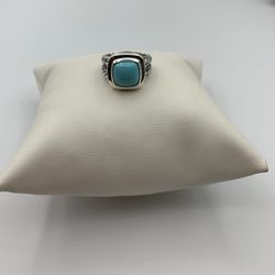 David Yurman Sterling Silver Albion w/11mm Turquoise ring Size 7