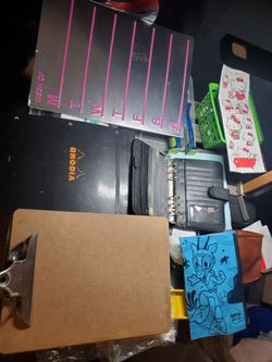 Huge Stationery & Desk Organization Lot + Clear IKEA Storage Bin