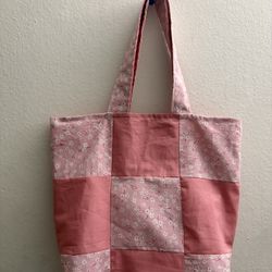 Pink Flowers Tote Bag 