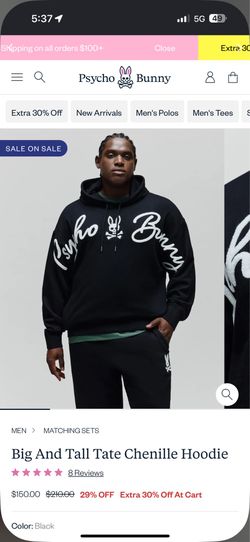 Psycho Bunny Hoodie Size M