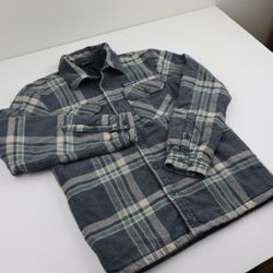Patagonia Insulated Quilted Fjord Flannel Plaid Shirt Jacket Mens Size Large