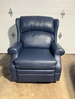 Navy Leather Lounge