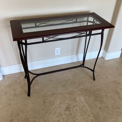 Wooden beautiful rectangular glass/metal Thin table