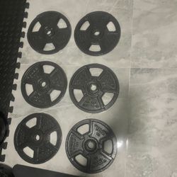 3 New Pairs Of Golds Gym Standard Inch Weights Plates