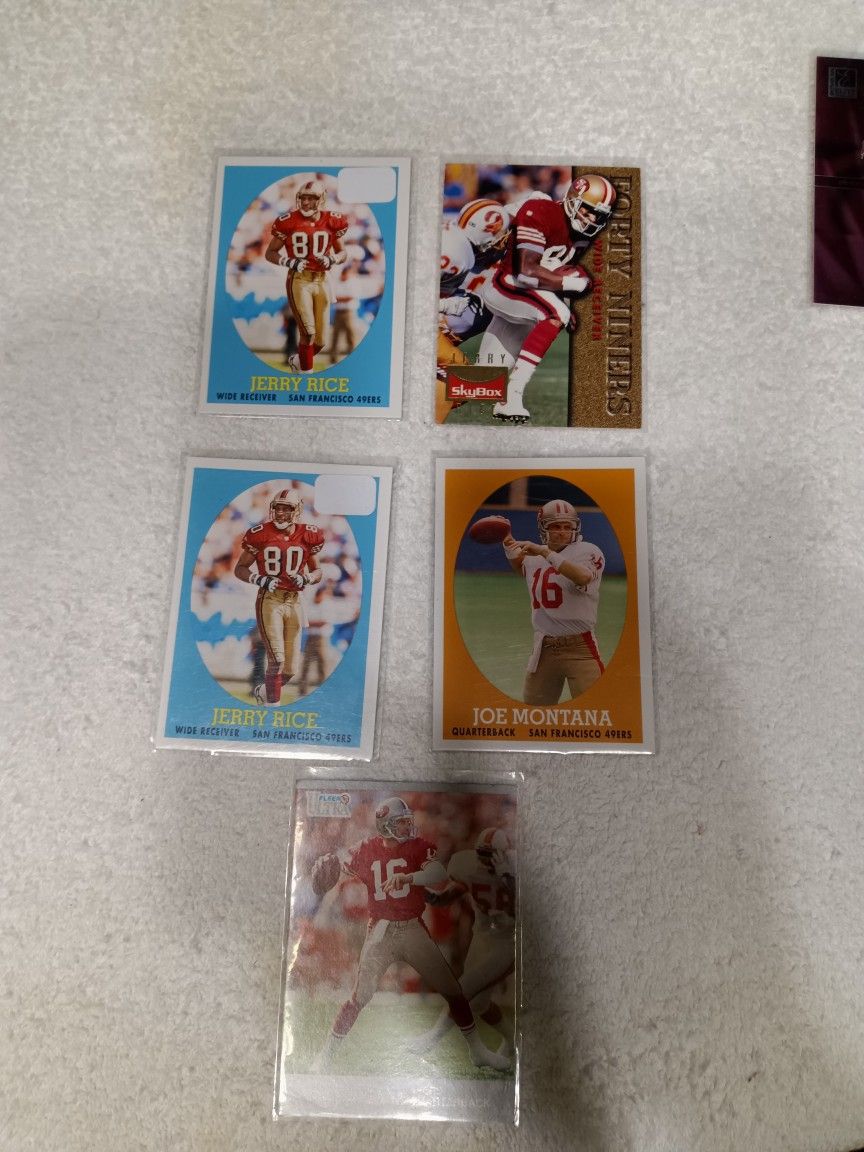 Football Cards: Joe Montana, Jerry Rice,