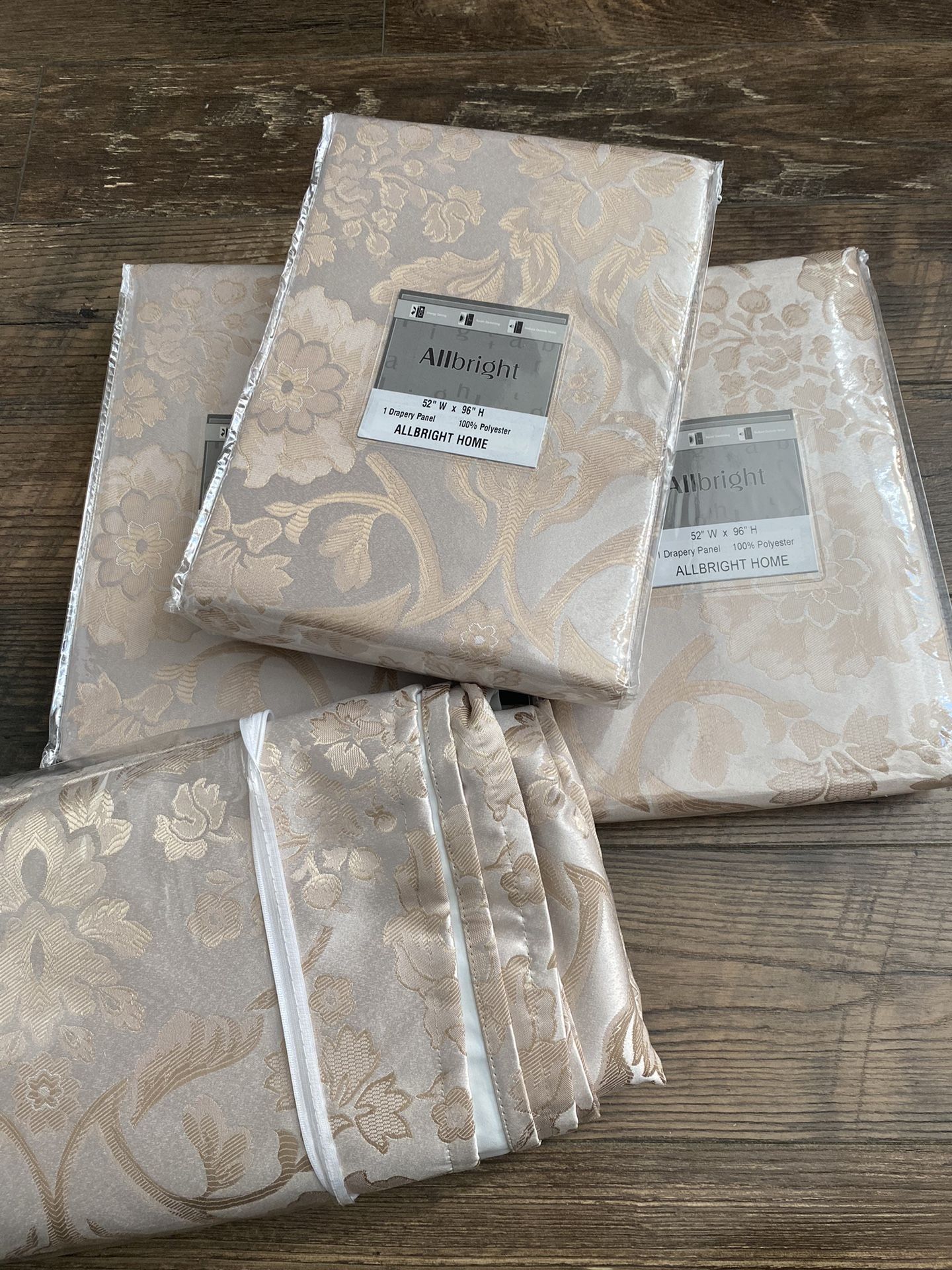 Light Gold Curtain Panels Brand New