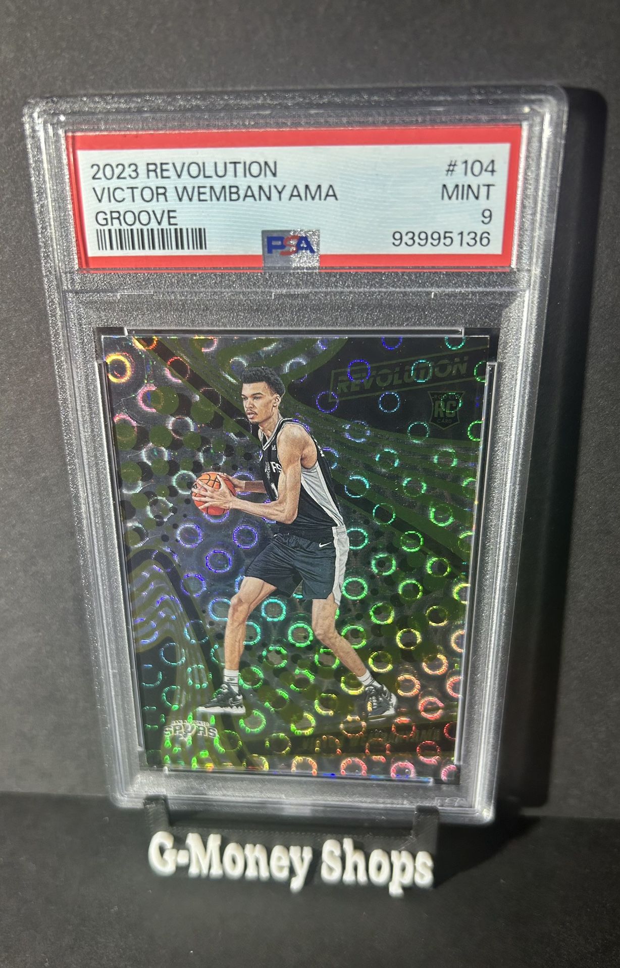 Victor Wembanyama 2023 Panini Revolution #104 Groove Rookie PSA 9