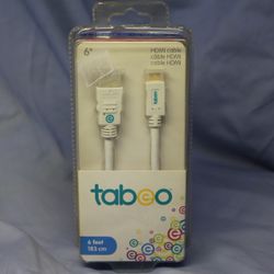 Tabeo Mini HDMI to HDMI Cable 6 Ft Video Cable for Tablet to TV Connection New