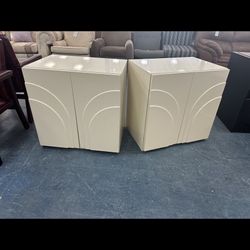 Vintage Post Modern Pair Of Cabinets 