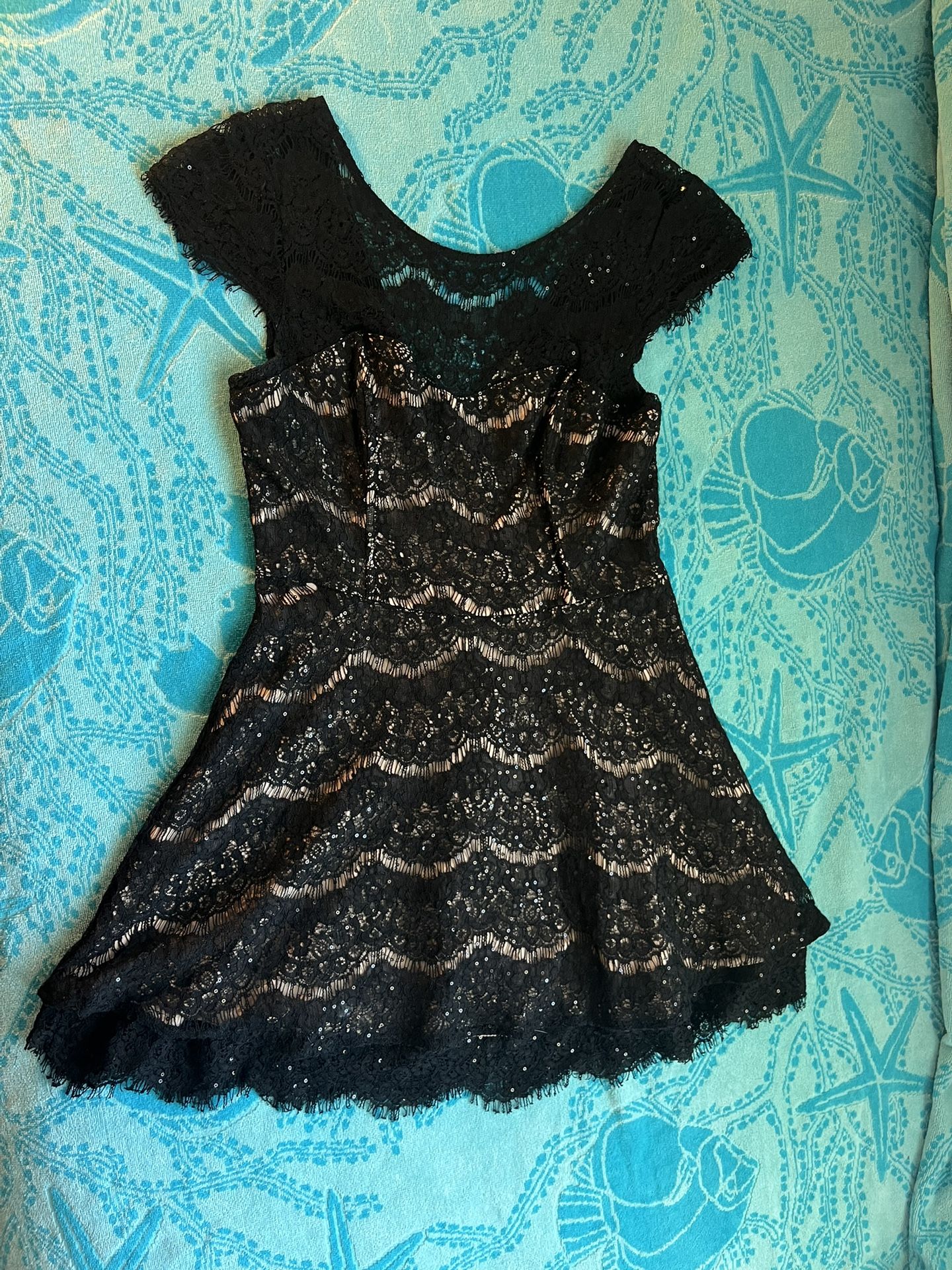 Vintage Forever 21 (XXI) Black Lace Party Dress (Y2K / Early 2010s)
