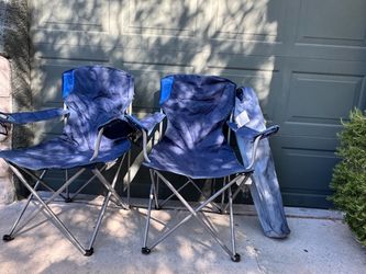 Folding Camp Chairs with Cup Holders – Set of 3