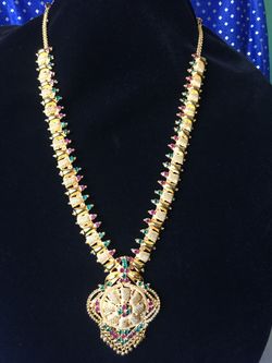 14k gold plated long necklace.