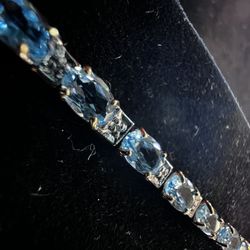 10K Blue Topaz Bracelet 
