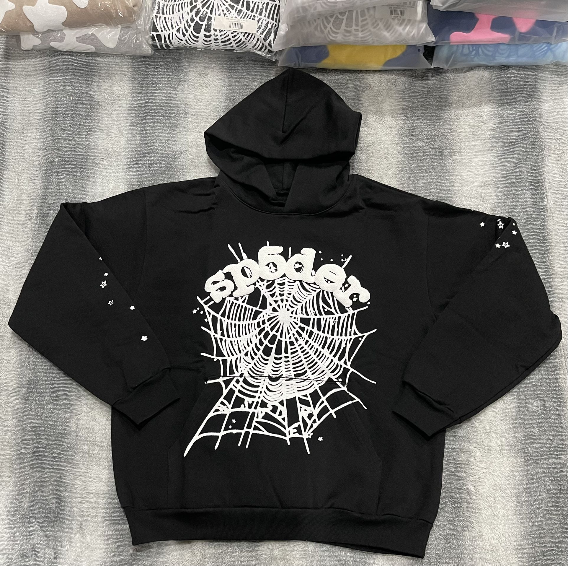Size X-Large Sp5der OG Web Hoodie Black SS24 New