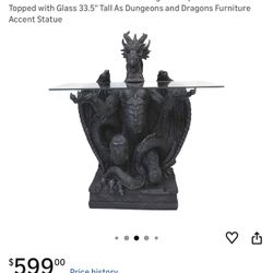 Dragon Glass Top Side Table