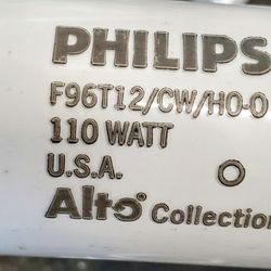 Six 8 foot fluorescent tube light bulbs in the  box