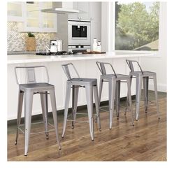 Silver Bar Stools 