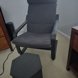 Ikea Poang Chair + Ottoman