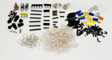 Huge Assorted Lot LED Light Emitting Diodes Clear/jumpers/ potentiometers/ More. This collection appears to be a basic starter kit for electronics pro