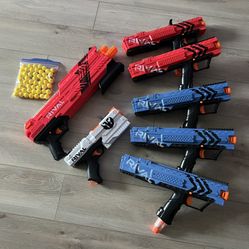 Nerf Rivals Series Red vs Blue Christmas Lot! Nerf Battle! Kids toys, ready for play