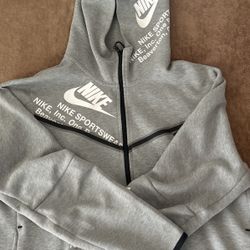 Nike  Tech Fleece Graphic Full-Zip Hoodie Grey