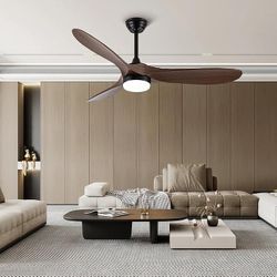 Brand New 52 Inch Ceiling Fan with Light, Remote Control, Reversible DC Motor, Stepless Dimming, Noiseless, Energy-Efficient for Indoor and Outdoor Us
