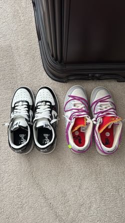 BAPESTAS and Offwhite dunks 45 lot.