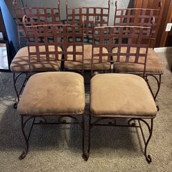 5 Cerise De Mai Chairs - Heavy Rod Iron Outdoor Or Dinning Table 