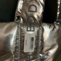 Bath & Body Works Silver Puffer Tote Bag ✨