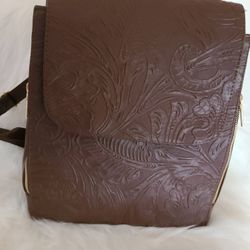 Brown Leather Backpack