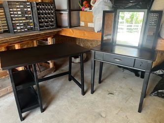 Ashley Furniture Desk and Vanity with Mirror