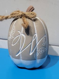 Small Decorative Initial Letter "W" Pumpkin $2 (One Available)
