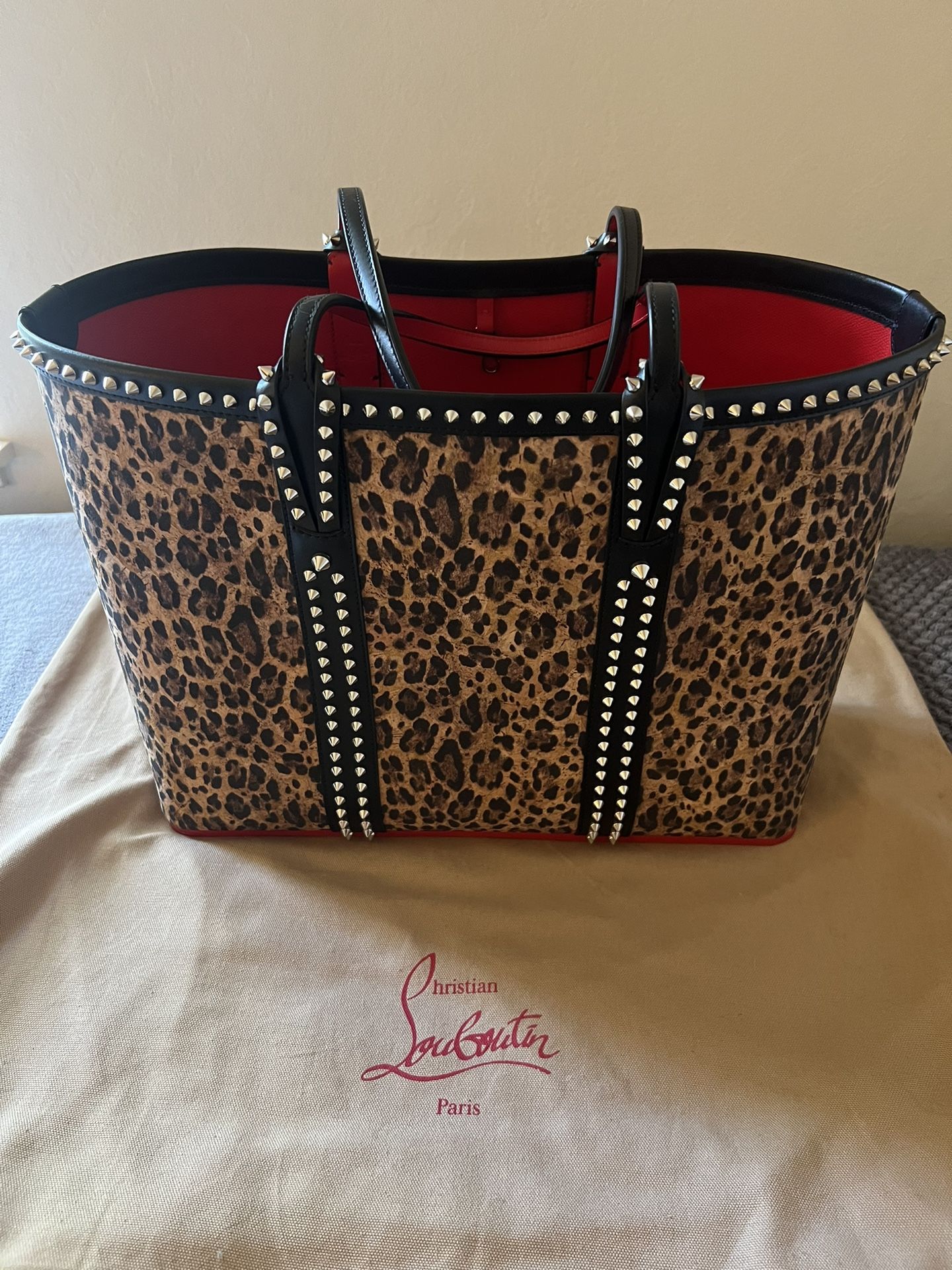 Christian Louboutin Cabata Leopard Leather Tote Bag