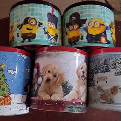 VINTAGE POPCORN TIN CANS